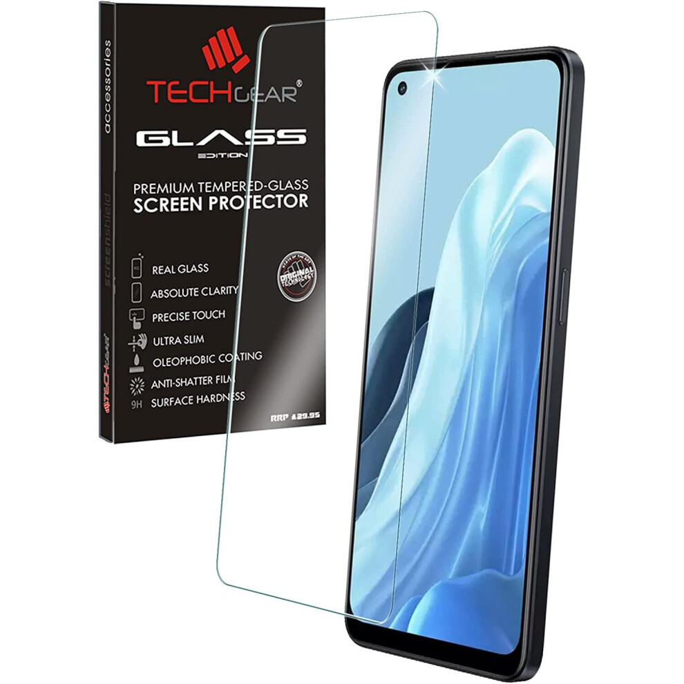 Techgear Glass Edition For Oppo Reno 7, Tempered Glass Screen Protector Cover [9H Hardness] [No-Bubble]