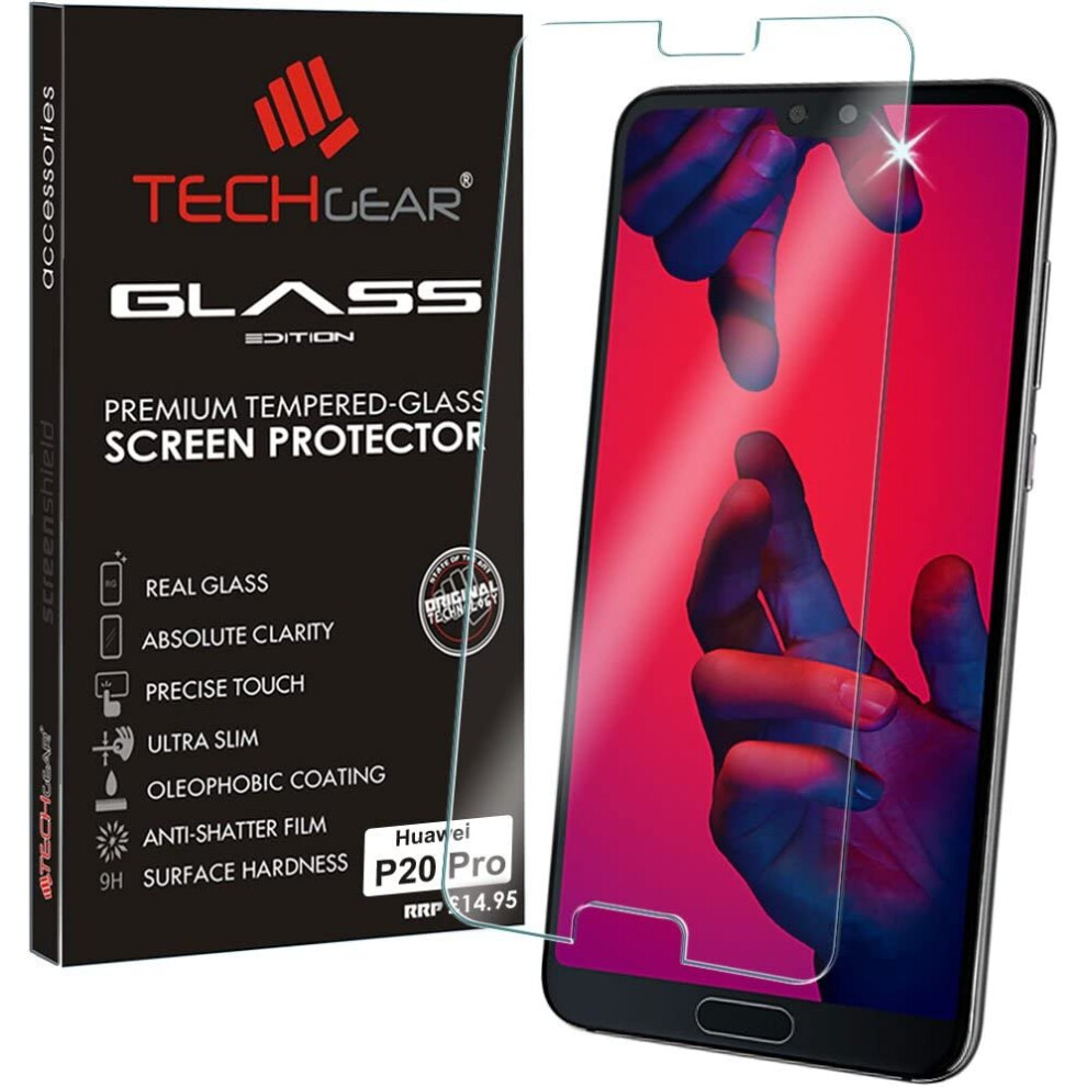 TECHGEAR Screen Protector for P20 Pro - GLASS Edition Genuine Tempered Glass Screen Protector Compatible with Huawei P20 Pro