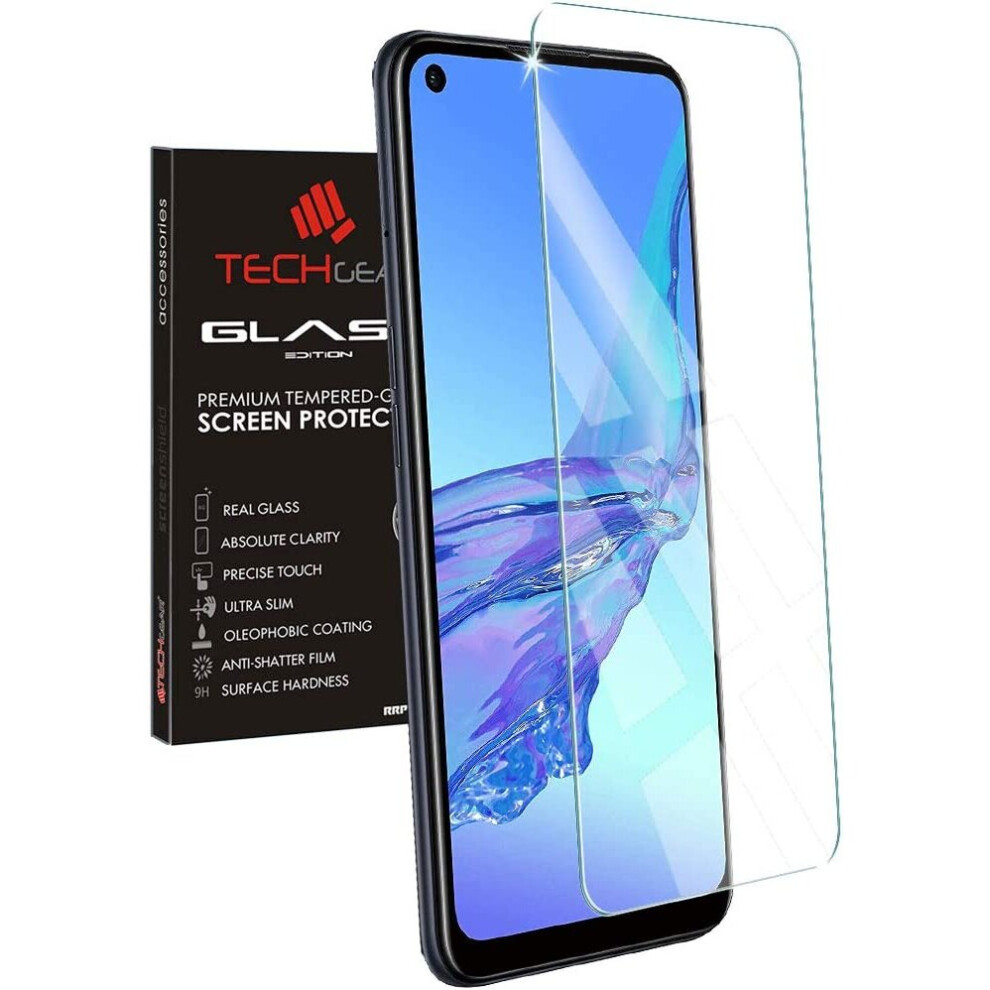 Techgear Glass Edition For Oppo A53 / A32, Tempered Glass Screen Protector Cover [9H Hardness] [No-Bubble]