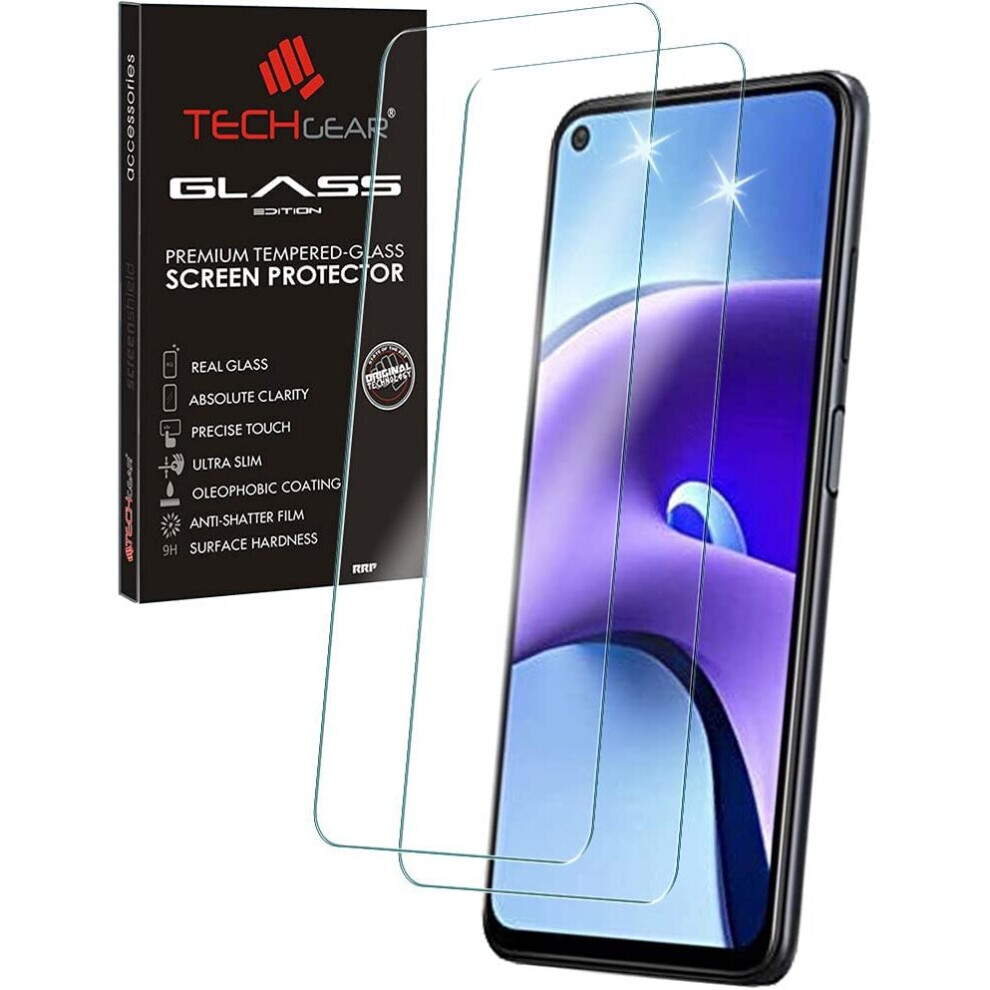 TECHGEAR 2 Pack of GLASS Edition for Xiaomi Redmi Note 9T 5G & Redmi Note 9, Tempered Glass Screen Protectors Cover [9H Hardness] [No-Bubble]