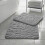 (Silver) Memory Foam Bath Mat Non- Slip / Toilet Mat Set Pebbles 1