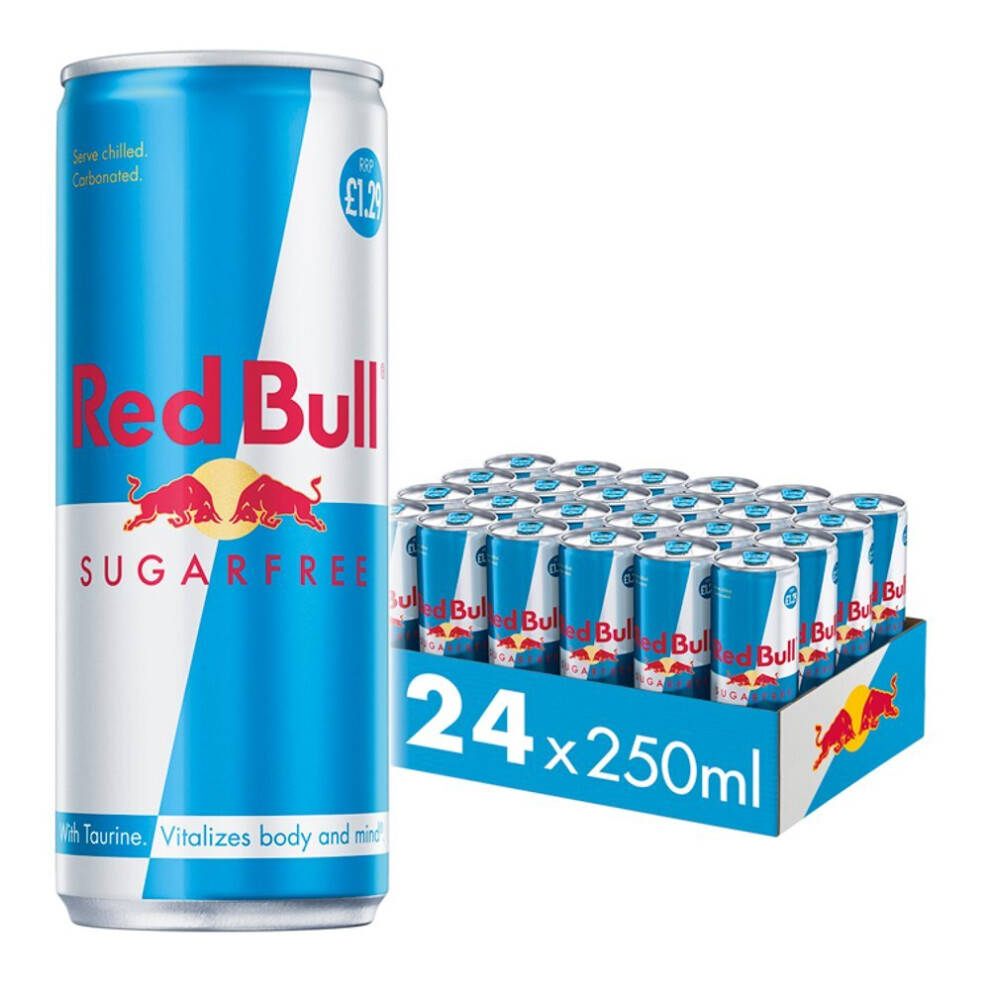 Red Bull Energy Drink, Sugar Free 250ml (Pack of 24)