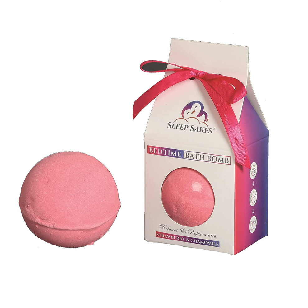 Sleep Sakes (Strawberry & Chamomile) Bedtime Bath Bomb Chamomile Fragranced Beauty Gift