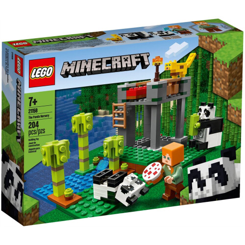 LEGO Minecraft The Panda Nursery 21158 - 2 Buildable Pandas in Panda Cub Habitat with Rooftop Bed, 204 Pieces, Includes Alex & Ocelot Minifigures on OnBuy