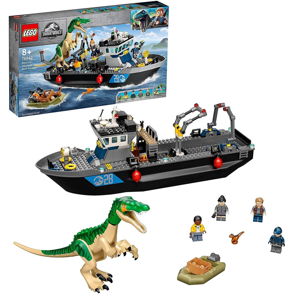 LEGO Jurassic World Baryonyx Dinosaur Floating Boat Escape Set 76942