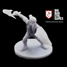 Dwarf Fighter with Axe and Shield Miniature | perfect for D&D