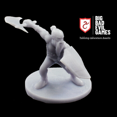 Dwarf Fighter with Axe and Shield Miniature | perfect for D&D
