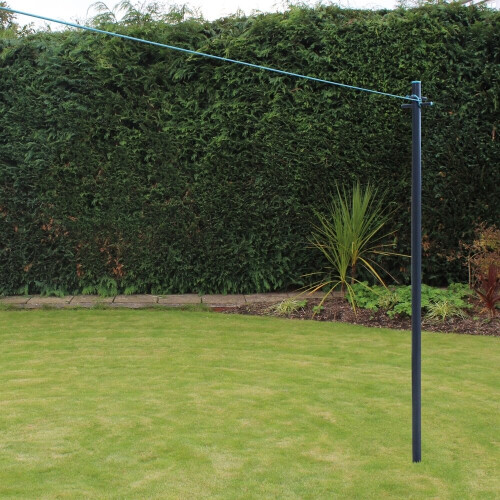 2.4M Washing Line Post With 30m PVC Clothes Line & Ground Socket