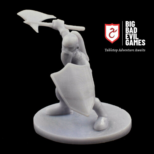 Dwarf Fighter with Axe and Shield Miniature | perfect for D&D 1