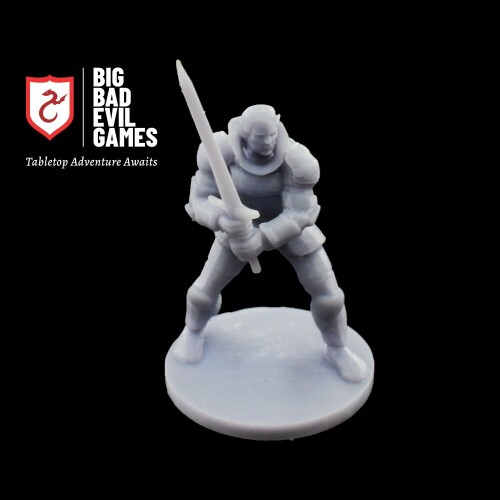 Elf Greatsword Wielding Fighter Miniature | scaled for D&D