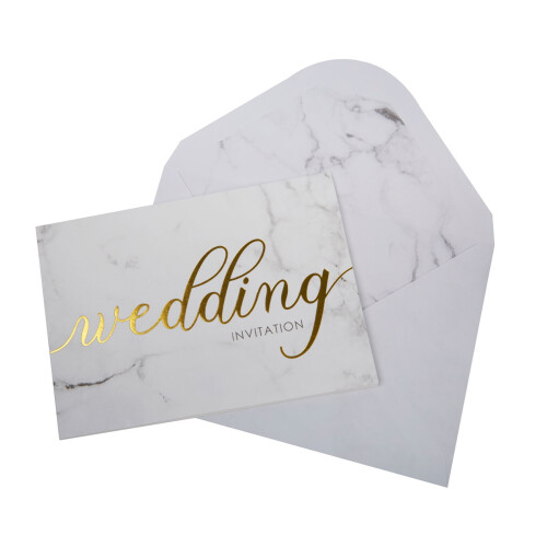 Wedding Invitations White Marble Card Stationery Packs