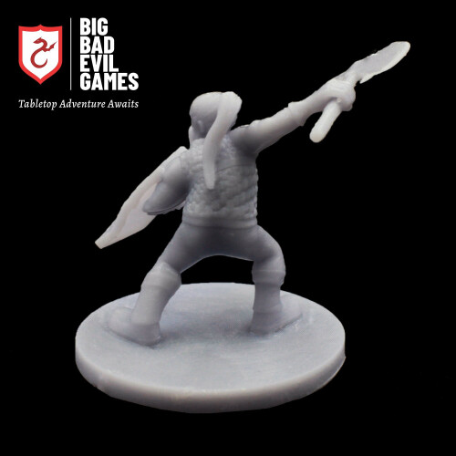 Dwarf Fighter with Axe and Shield Miniature | perfect for D&D 2