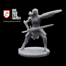 Female Elf Cleric Fighter Miniature | 28mm Scale for D&D