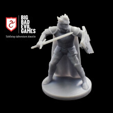 Human Fighter Miniature | scale D&D mini for tabletop adventures