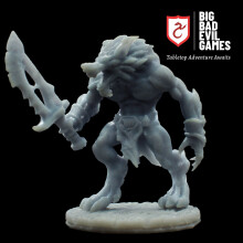 Werewolf Lycanthrope Miniature |tabletop scale, perfect for D&D