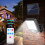 IP65 Waterproof Solar Motion Sensor Light Wall Lamp Garden Outdoor 6