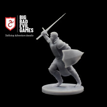 Charging Noble Fighter Miniature | D&D mini running to battle
