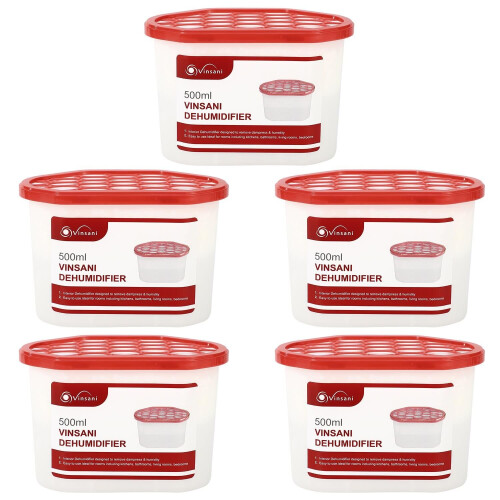 Interior Dehumidifier Household Eliminate Odour Moisture 5 Pack 500ml 2