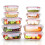 x10 Rectangle Airtight Glass Food Containers With Lids Kitchen Storage 1