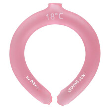 (Pink) Cooling Neck Wrap Wearable Ice Pack Reusable Neck Cooler For Cycling Running