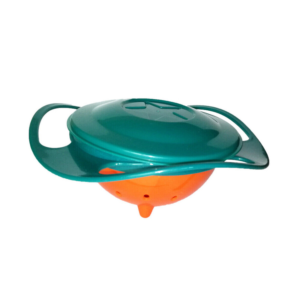 ( ) Baby Feeding Bowl Toddler Kids Spill Proof 360 Rotating Non Spill Green Mdsrjone