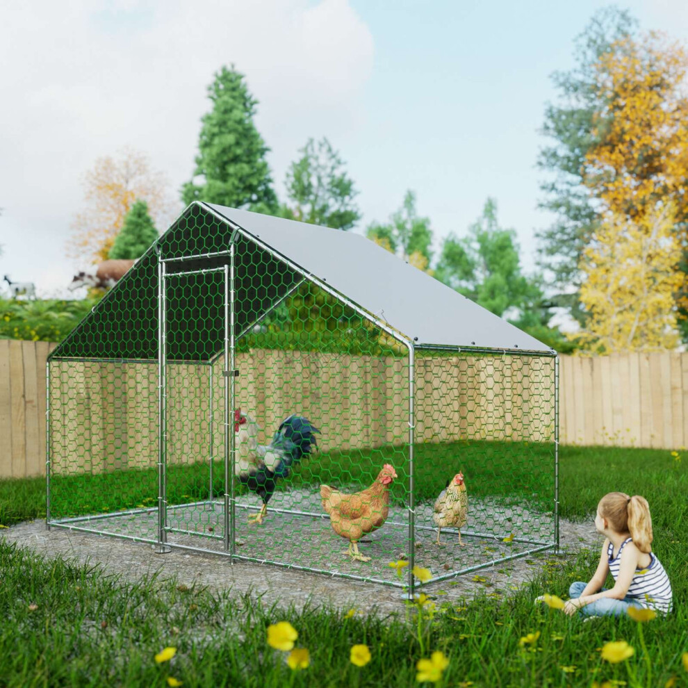 (3X1.5x2M) FoxHunter Chicken Run Cage Walk In Coop Poultry Hen Rabbit Kennel Hutch Metal