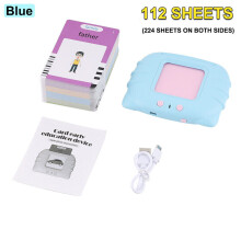 ( Blue) 112 Sheets Preschool Words Learning Cards Talking Flash Cards Kids