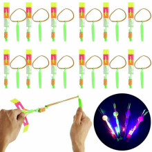 ( 50PCS) 10-500PCS Kids Luminous Slingshot Toys Shooters LED Helicopter Kids Party Games
