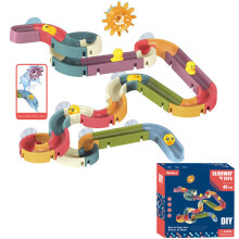( 48PCS) Kids Bath Toys for Toddlers Duck Track Run Race Marble Slide Water Game