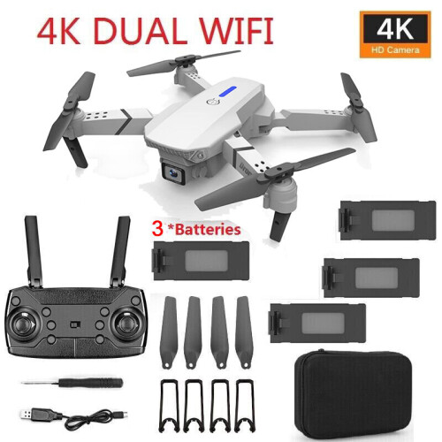 Drone X Pro WIFI FPV 4K HD Camera 3 Batteries Foldable RC Quadcopter