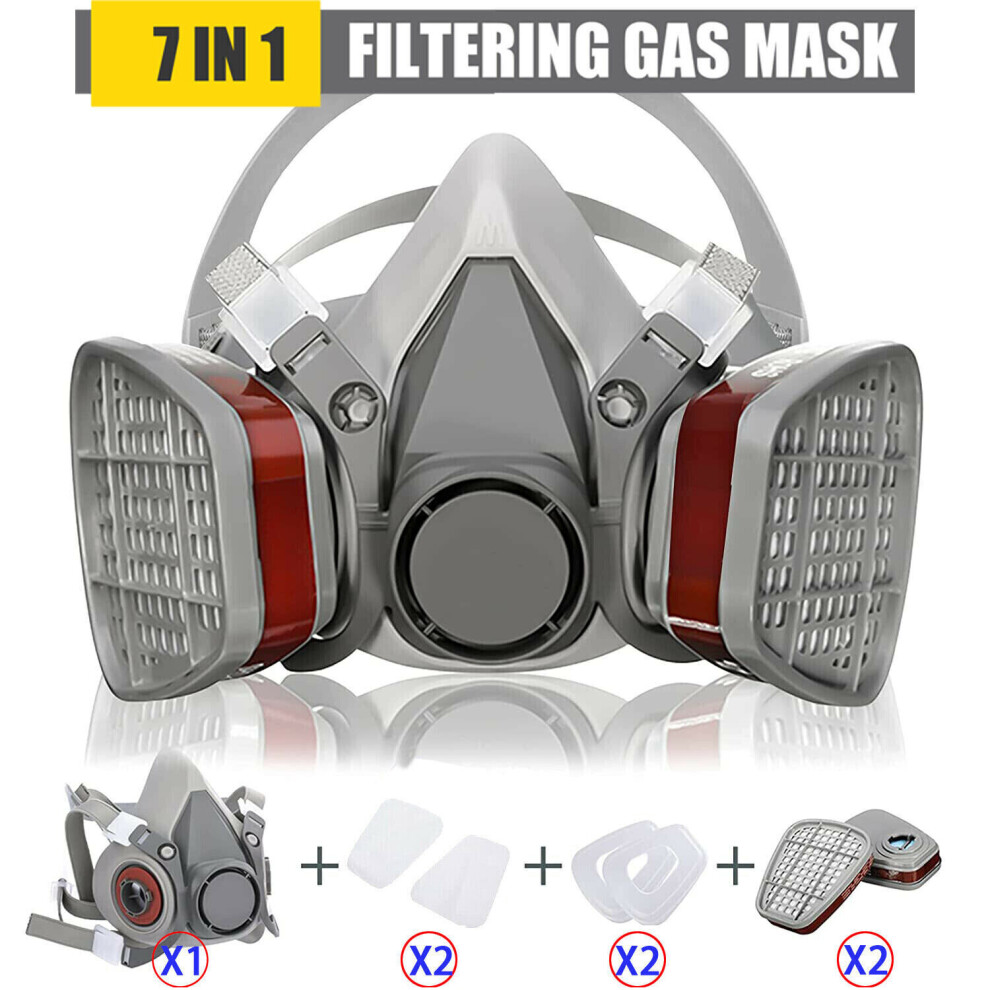 For 6200 Half Face Gas Respirator Mask Protective Painting Spraying UK