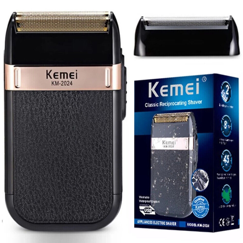 KEMEI Men's Waterproof Reciprocating Razor Shaver Cordless Electric UK