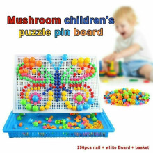 Children Kids Puzzle Peg Board 592 Pegs Mosaic Puzzle Toy Block Peg