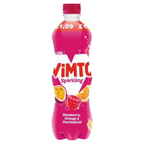 Vimto Sparkling Raspberry, Orange & Passionfruit 500ml (Pack of 12) on ...