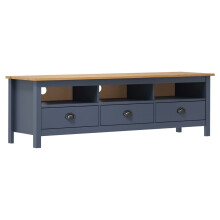 vidaXL Solid Wood Pine TV Cabinet Hill Grey 158x40x47 cm Media Unit TV Stand