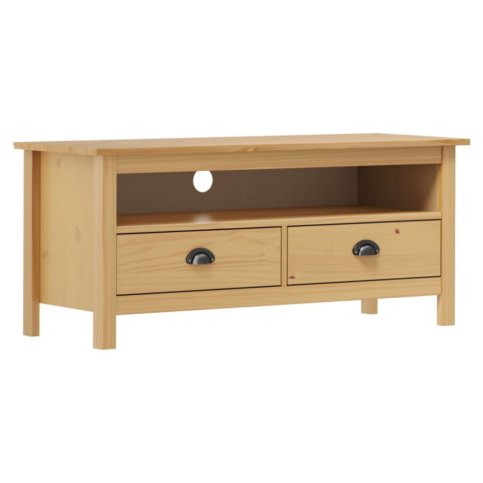New Vidaxl Solid Wood Pine Tv Cabinet Hill Honey 110X40x47 Cm Media Unit Brown