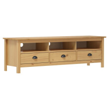 vidaXL Solid Wood Pine TV Cabinet Hill Honey Brown 158x40x47 cm Media Unit