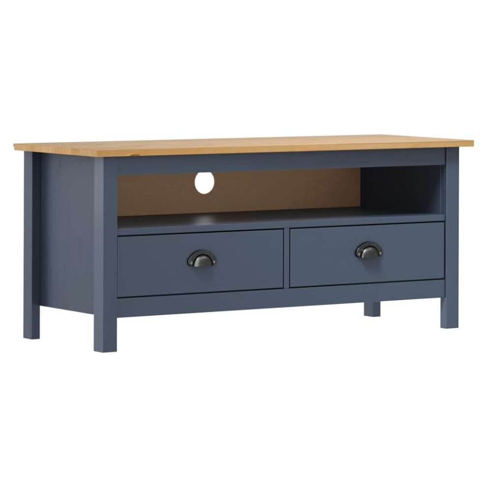 Vidaxl Solid Wood Pine Tv Cabinet Hill Grey 110X40x47 Cm Media Unit Tv Stand