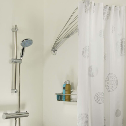 Sealskin Shower Curtain Rail Foldable Bath Closet Hanging System Bathroom 1