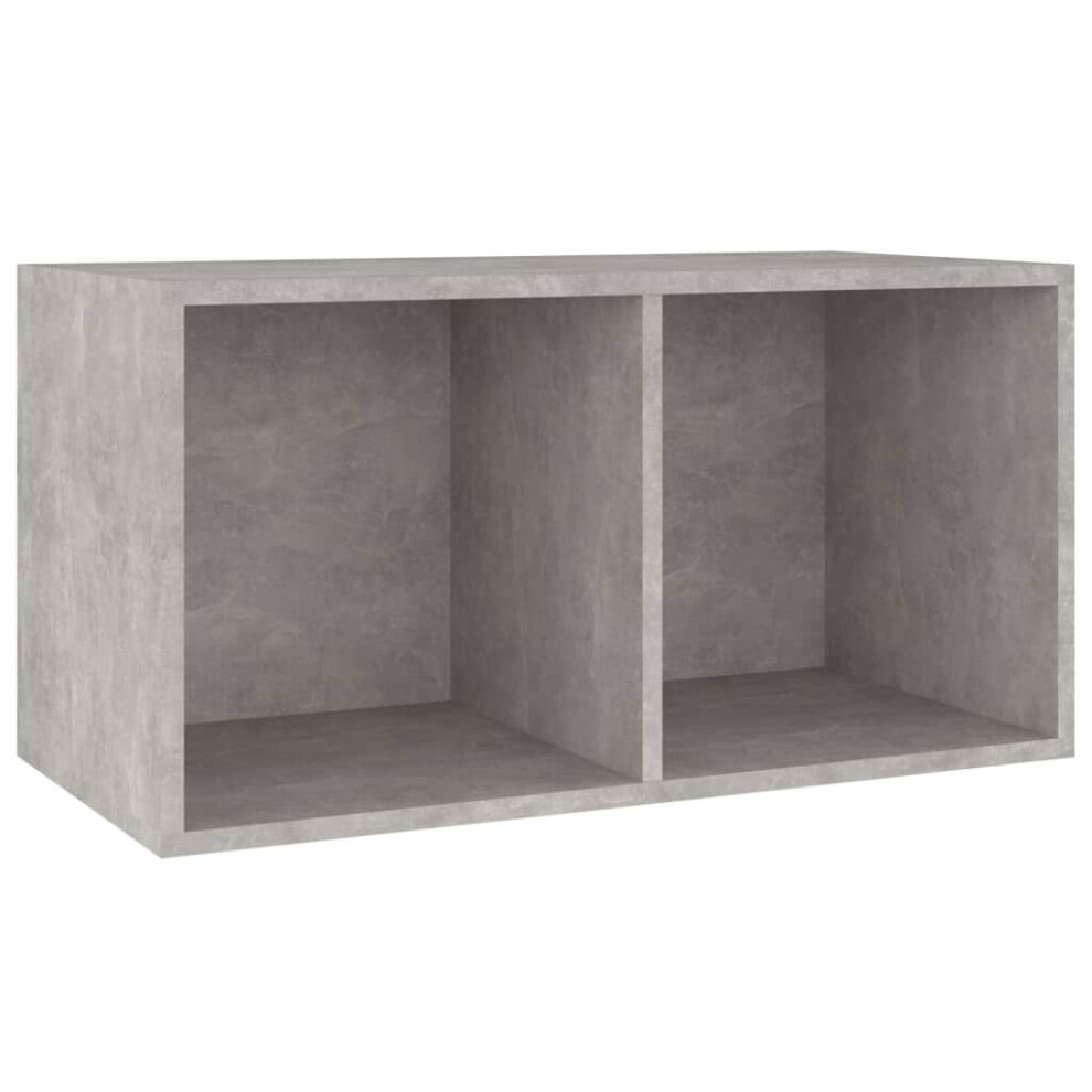 vidaXL Vinyl Storage Box Concrete Grey Engineered Wood Recorder Collection