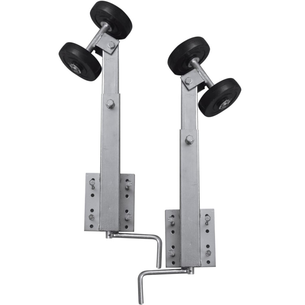vidaXL Boat Trailer Double Roller Bow Support Set of 2 59-84cm Cargo Holder