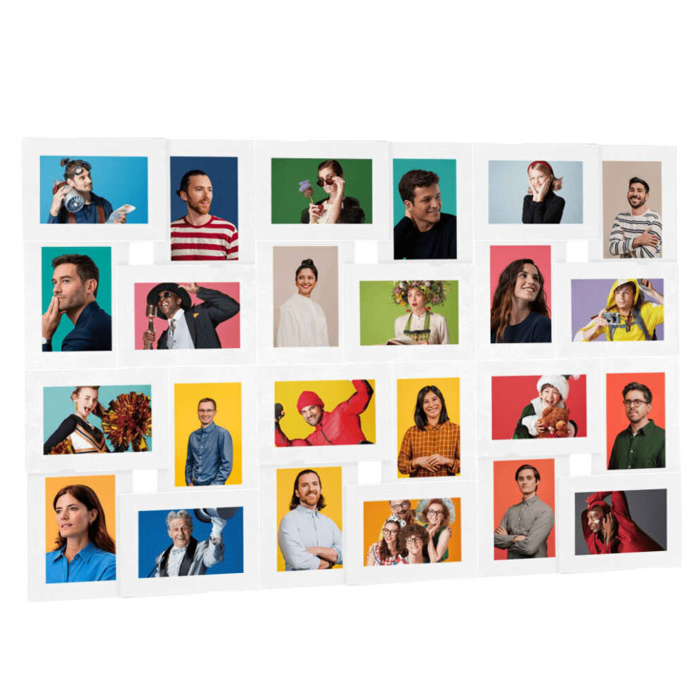 vidaXL Collage Photo Frame for 24x(13x18 cm) Picture White MDF Poster Frame