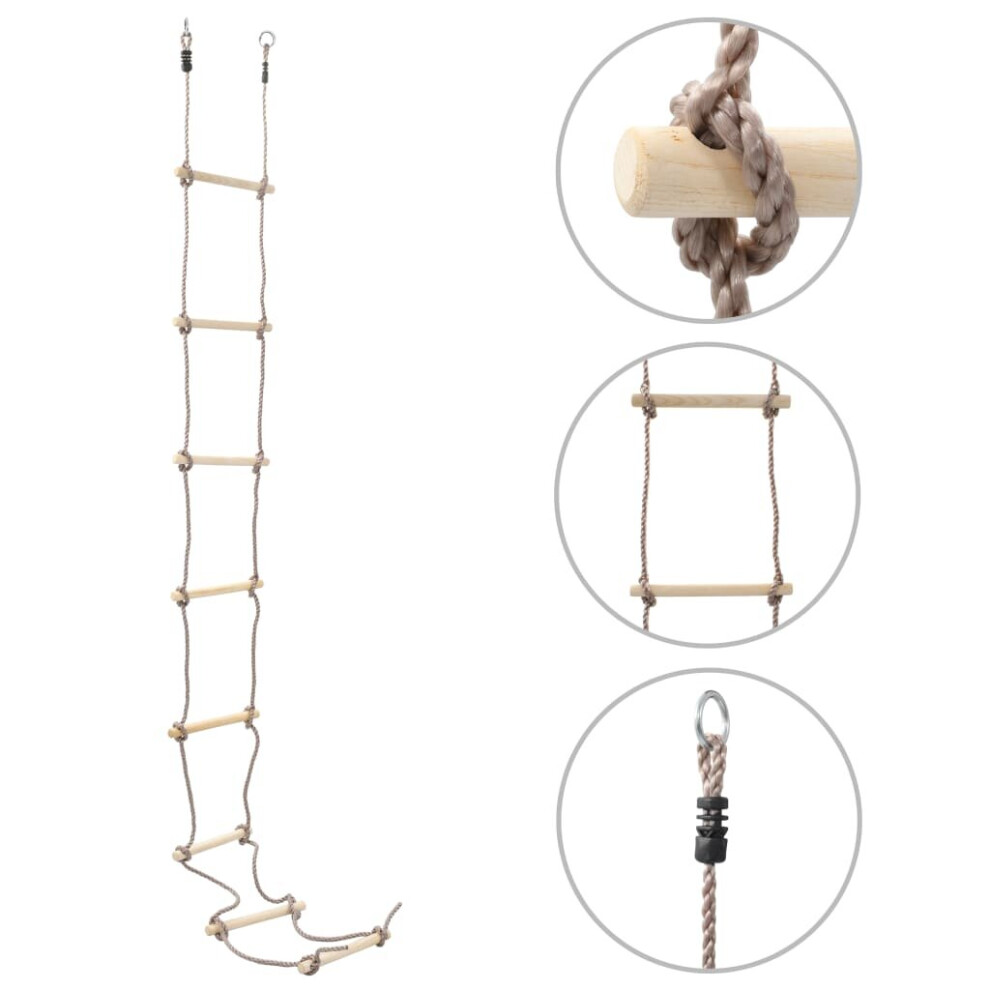 vidaXL Kids Rope Ladder 290cm Wood Baby Hanging Ladders Swing Climbing Wall