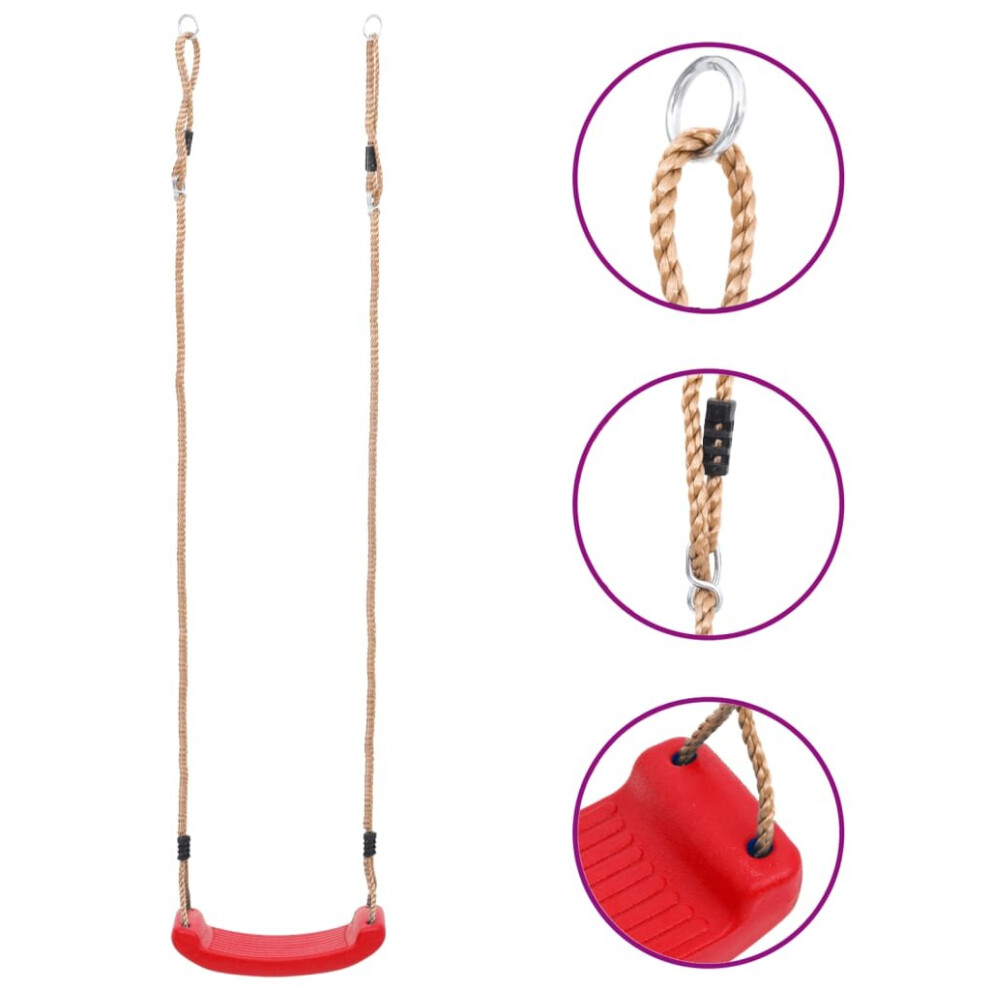 Vidaxl Swing Seat For Children Garden Tree Swing Seat Toy Play Equipment Red