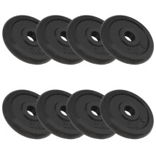 vidaXL 8x Weight Plates 8x2.5 kg Cast Iron Fitness Gym for Dumbbell Lifting Bars