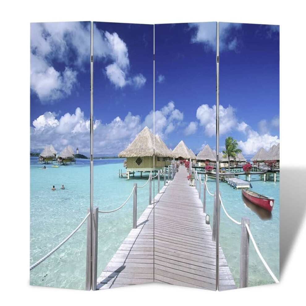 vidaXL Folding Room Divider 160x170cm Beach Privacy Screen Partiton Paravent