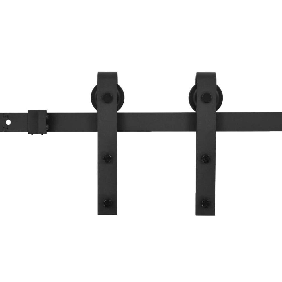 Vidaxl Sliding Door Hardware Kit Sliding Rail Door Track Kit Skien Steel Black 8719883691404