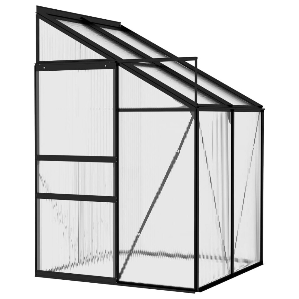 vidaXL Greenhouse Anthracite Aluminium Plant House Conservatory Garden Shed