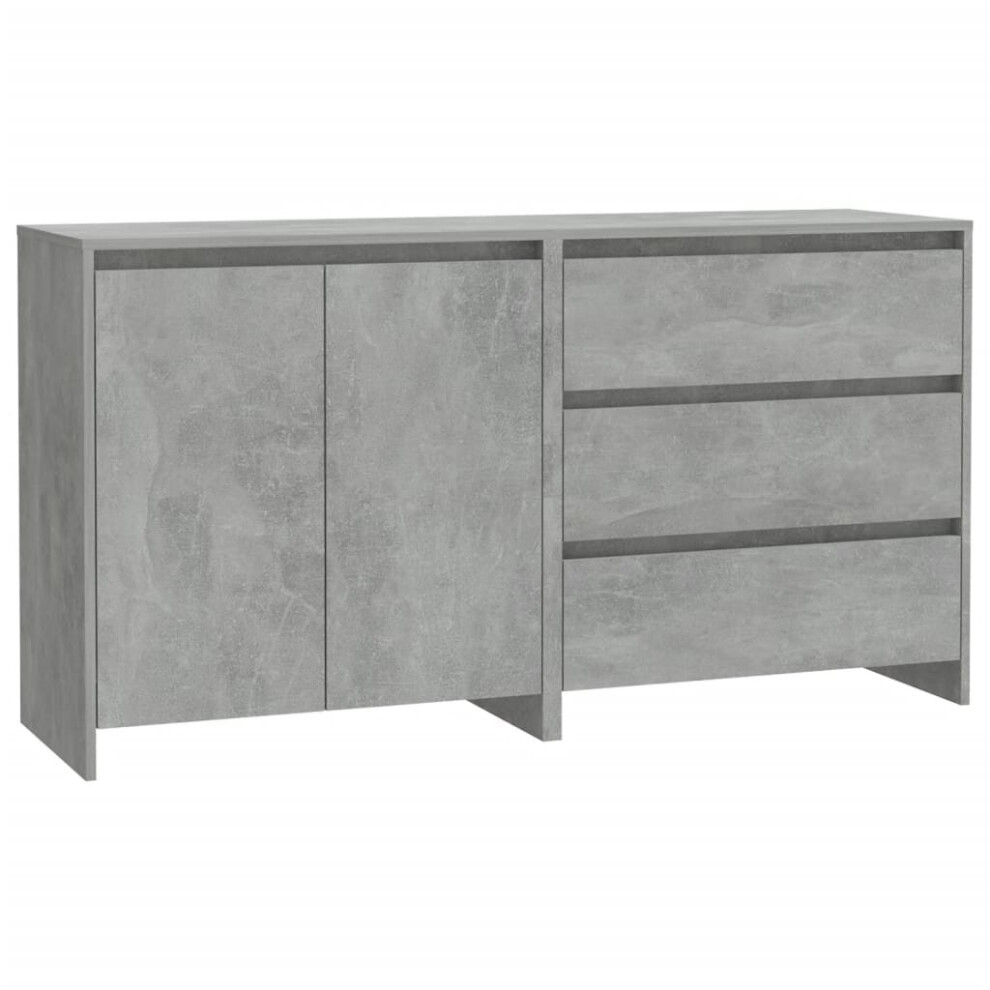 Vidaxl (Concrete Grey) Sideboard 2 Piece Buffet Cabinet Cupboard Highboard Engineered Wood