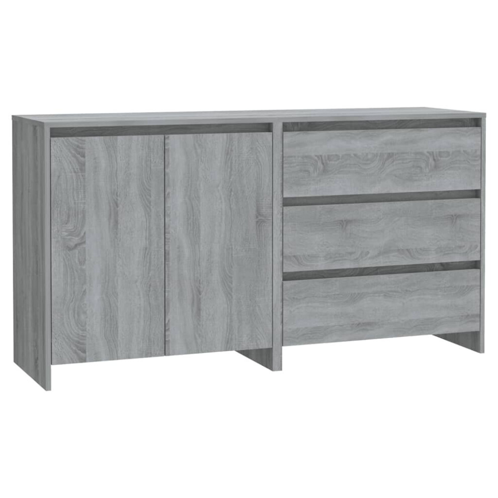 (grey sonoma) vidaXL Sideboard 2 Piece Engineered Wood Buffet Side Cabinet Multi Colours